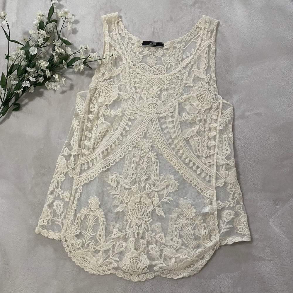 Dulcie sheer lace tank